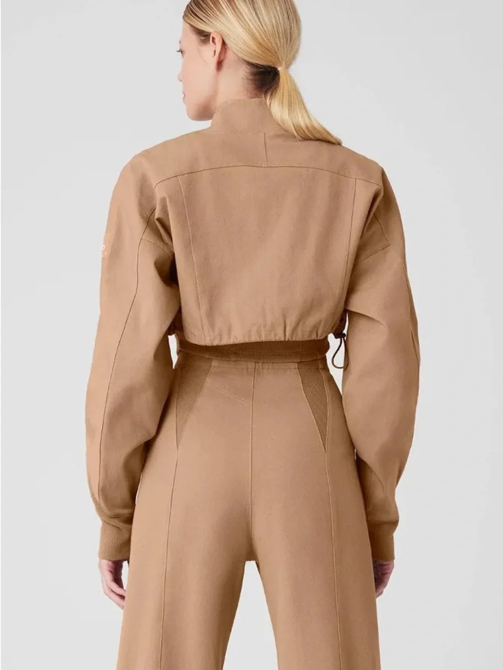 ALO Yoga Cropped Jacket in Camel Taupe